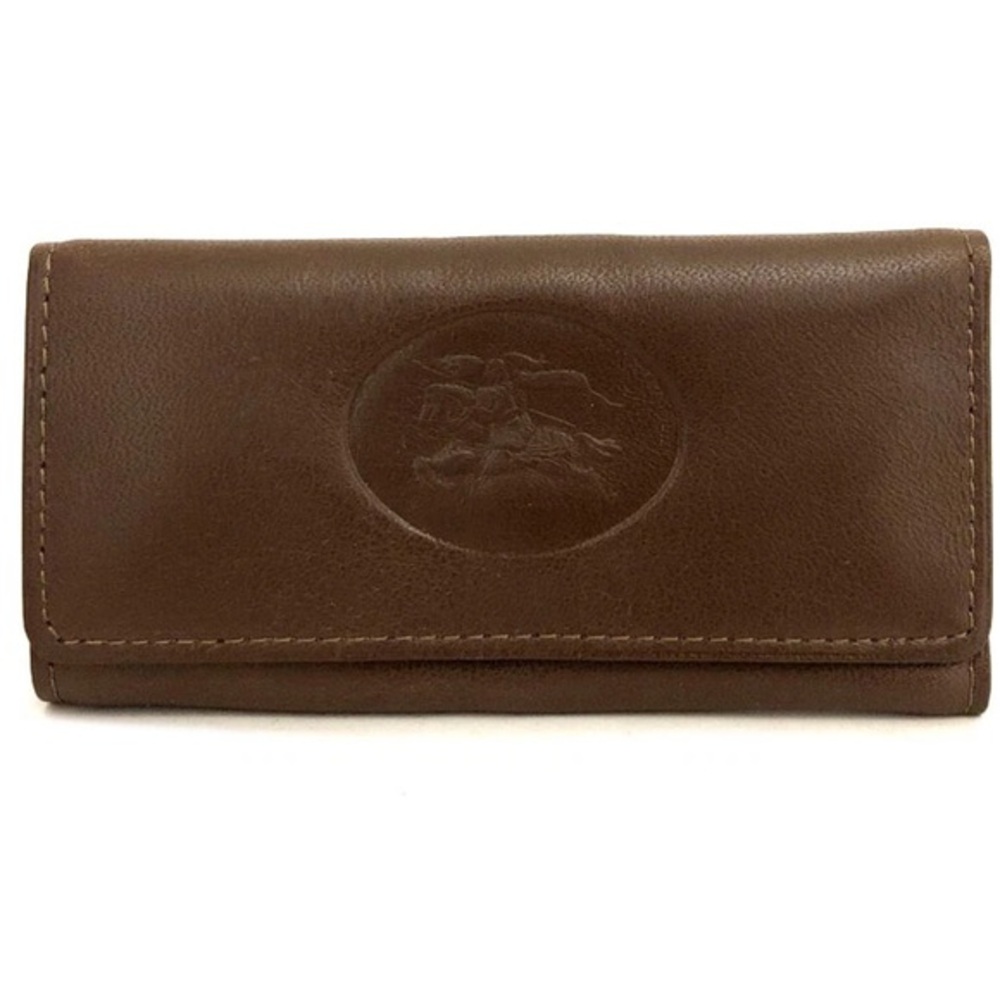 Burberry Brown Leather Wallet Key Ring Luxurious Chic Fashion
